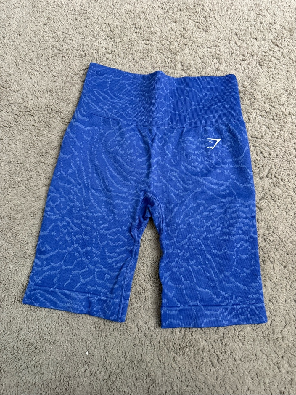 Gymshark Royal Blue Jacquard High-Rise Bike Shorts